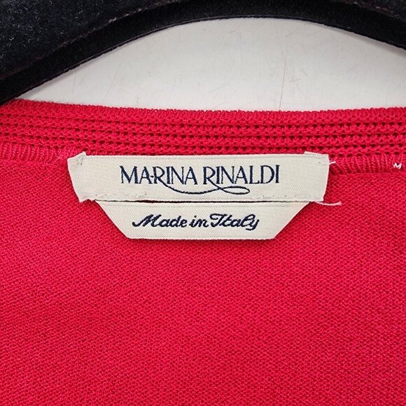 MARINA RINALDI Pink 3/4 Sleeve V-Neck Knit Top - Picture 3 of 4